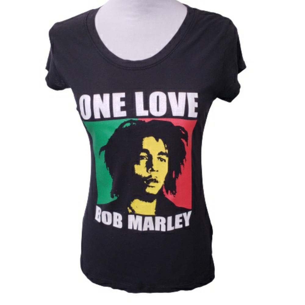 Zion Bob Marley One Love Ladies Black Tee